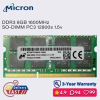 Micron 8gb 4gb 1600mhz ddr3 ram laptop sodimm bộ nhớ pc3 1.5v 12800S