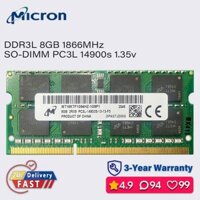 Micron 8gb 4gb 1866mhz ddr3l ram laptop sodimm bộ nhớ pc3l 1.35v 14900S