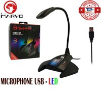 Microphone chuyên Gaming cổng USB với LED 7 màu Marvo MIC-01 hát karaoke, chat, ghi âm... trên PC và Laptop