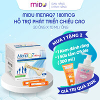 Midu MenaQ7 180mcg– Bổ Sung Canxi, Calcium D3K2, Hỗ Trợ Phát Triển Chiều Cao, Xương Khỏe -Tặng sữa tắm 300ml +KĐR O'kids