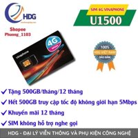 ஐ☸┋Miễn phí 1 năm – SIM 4G Vinaphone D1500 tặng 500gb/tháng /12 tháng không nạp tiền - viễn thông HDG