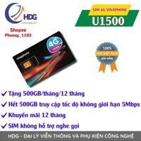 ♣♝◇Miễn phí 1 năm – SIM 4G Vinaphone D1500 tặng 500gb/tháng /12 tháng không nạp tiền - viễn thông HDG