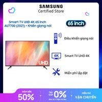 [Miễn phí giao + lắp][Voucher Upto 1triệu][Trả góp 0%] Smart TV Samsung 4K 65 inch 65AU7700 | Tìm kiếm giọng nói | Công Nghệ Motion Xcelerator | Thưởng thức nội dung 4K chuẩn điện ảnh | Hàng chính hãng