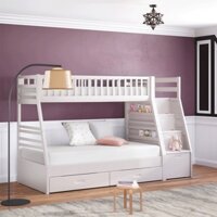 [Miễn phí lắp đặt] Giường 2 tầng trẻ em IBIE Exeter thang hộp 1m/1m4 cho bé trai và bé gái, tùy chọn màu sắc, tiện ích