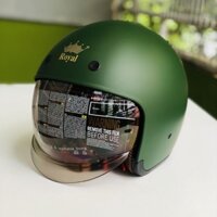 [Miễn phí ship hàng] Mũ bảo hiểm Royal M139 kính âm chính hãng màu xanh lính - Nón bảo hiểm dấu kính Royal m139 cao cấp