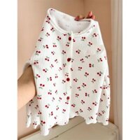 [Miễn phí vận chuyển ~] Áo thun dài tay hình anh đào dễ thương cho bé gái mùa xuân thu