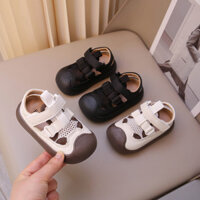 [Miễn phí vận chuyển] Bán buôn dép sandal kín mũi cho bé trai, giày bãi biển mới cho trẻ em mùa hè, đế mềm, phong cách Hàn Quốc, dép lưới thể thao thoáng khí cho bé gái