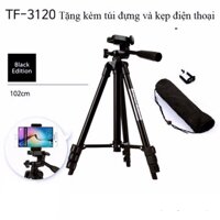 (Miễn Phí Vận Chuyển) Bộ 1 Tripod TF-3120 kèm 1 Kẹp điện thoại và 1 Remote (Tặng Giá Đỡ Bạch Tuộc Đa Năng)