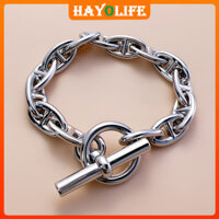 [Miễn phí vận chuyển] [Bộ sưu tập của 2068 người] Vòng tay mũi heo cặp đôi nam nữ Âu Mỹ Vòng tay khóa 0t công nghiệp nặng Cá Tính trang sức hip-hop xuyên biên giới Vòng tay retro