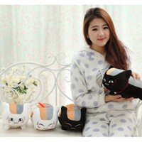 Miễn phí vận chuyển, đồ chơi nhồi bông lớn hình cuốn sách bạn bè của Natsume, gối Nyanko-sensei, quà sinh nhật màu trắng mkAt