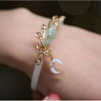 Miễn phí vận chuyển [HAYOLIFE thời trang] Vòng Tay Jingle tại chỗ Vòng Tay Nữ Jingle Vòng tay phong cách cổ tay Canglan Jue Bone Orchid Moon Vòng tay Phương Đông xanh lam hoa lan nhỏ cùng kiểu trang sức tay thiết kế nguyên bản phụ kiện nữ Thiểu Số