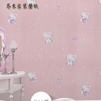 Miễn phí vận chuyển Hello Kitty hình dán tường chống thấm nước PVC cho phòng ngủ hoạt hình lãng mạn