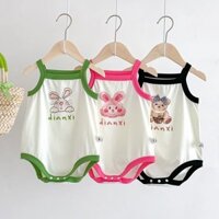 [Miễn phí vận chuyển ~] Quần áo trẻ em mùa hè Bộ áo liền quần không tay hình thỏ gấu siêu dễ thương