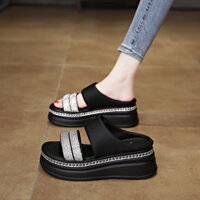 [Miễn phí vận chuyển tại chỗ] Dép Xăng đan gót cao đế dày bánh xốp, xăng đan người nhỏ siêu hot thời trang 2024 mẫu mới đi ra ngoài mùa hè cho nữ