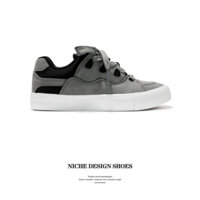 [Miễn phí vận chuyển tại chỗ] Giày bánh mì màu xám cổ điển giày thể thao cặp đôi hợp thời trang Giày trượt ván nam