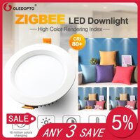 [[Miễn Phí Vận Chuyển] Gledopto ZigBee RGB + CCT DownlightAC100-240V 6 W/9 W/12 W Âm Trần đèn Làm Việc Với Ecoh Plus SmartThings Điều Khiển Giọng Nói [[Cá Tuyết]] -- Kịch Bản