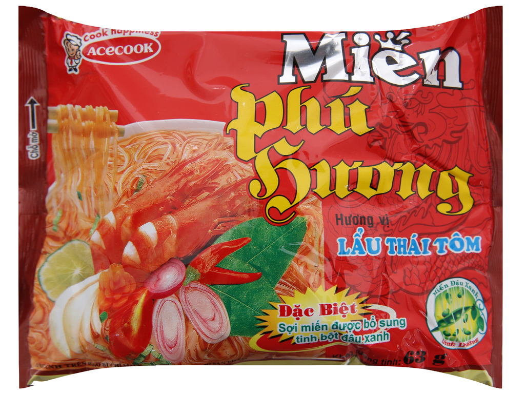 Miến Phú Hương vị lẩu Thái tôm gói 55g