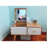 🌟MIỄN SHIP🌟 Bàn Trang Điểm Ngồi Bệt, Bàn Phấn Có Gương Gỗ MDF Cao Cấp Chịu Lực Cao