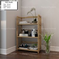 🔥MIỄN SHIP🔥 Kệ Sách Gỗ Cao Su 3 Tầng Ngang 65cm