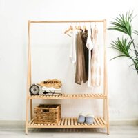 MIỄN SHIP Kệ Treo Quần Áo Chữ A - Giá Treo Quần Áo 2 Tầng Gỗ MDF Cao Cấp