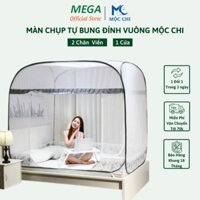 [Miễn Ship]  Màn chụp tự bung đỉnh vuông Mộc Chi - Loại Có Viền Ngăn Muỗi - Mùng khung xếp gấp gọn cao cấp MCSS