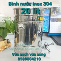 (Miễn ship toàn Hà Nội)Bình đựng nước inox 20 lít có vòi SUS 304 ,Bình nước inox 20 l,Bình nước inox có vòi inox 304