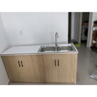 [MIỄN SHIP] tủ bếp ngang 1m6 - bồn đôi- nhựa Đài Loan chống ẩm móc -bền đẹp , giá  xưởng