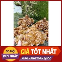 ((MIỄN SHIP )) Tượng Phật Di Lặc để xe ô tô ngồi lá sen gỗ bách xanh