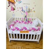 [MIỄN SHIP] Xả kho Combo cũi bộ 7 món gồm Cũi, đệm,ga, quây, treo nôi, gối mây, bánh xe siêu đẹp cho bé yêu