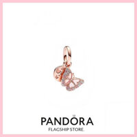 [Miễn thuế] PANDORA100% chính hãng bạc S925, charm bướm hồng & trích dẫn đôi treo IET9