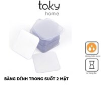 Miếng Băng Dính 3M Vuông, Siêu Dính 2 Mặt Trong Suốt, Tiện Dụng- Đa Năng, Loại Vuông 6x6cm - TakyHome 6000