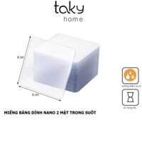 Miếng Dán 3M Siêu Dính, Băng Keo 2 Mặt Dán Tường Tiện Lợi, Trong Suốt, Đa Năng 6x6cm - TakyHome 6000