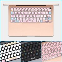 Miếng Dán Bàn Phím Apple MacBook Pro14 Air13 Morandi Màu Macaron Đơn Giản Gundam Chữ Lớn