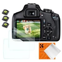 Miếng dán bảo vệ màn hình máy ảnh K & F Concept * 3 Tương thích với Canon Rebel T7, T6, T5, Kính cường lực có độ cứng 9H 0,3mm với mức giày nóng * 3 + Coth làm sạch chân không * 1