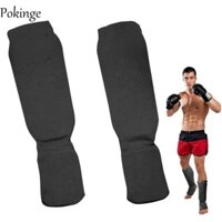 Miếng dán bảo vệ mắt cá chân bước chân POKINGE, Bảo vệ chân Hỗ trợ chân Boxing Shin Guards, Thoáng khí bền chống mài mòn Chống trượt Kickboxing Pad Muaythai