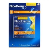 Miếng dán cai thuốc lá NicoDerm CQ Step 2 Clear Nicotine Patches 14mg 21 miếng