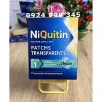 Miếng dán cai thuốc Niquit 21mg clear nicotine Step 1 hộp 7 miếng (*Date mới*)