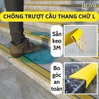 Miếng dán cầu thang bậc thềm chống trượt hình chữ L bám dính chống thấm nước ma sát lớn Legaxi - 1 mét chữ L vàng mới