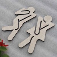 Miếng dán cửa toilet Nam Nữ bằng Gỗ TBIG TL00