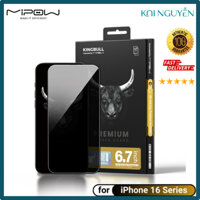 Miếng dán cường lực chống nhìn trộm iPhone 16 promax/ 16 Plus/ 16 Pro/ iPhone 16 Mipow Kingbull Anti Spy Premium Silk