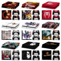 Miếng Dán Da 100 Màu Tương Thích Với Sony Playstation 4 Fat Vinyl Decal Trọn Bộ Bọc Phim Bảo Vệ Cho PS4 Fat Console & 2 Bộ Điều Khiển Dualshock