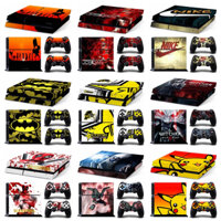 Miếng Dán Da 80 Màu Tương Thích Với Sony Playstation 4 Fat Vinyl Decal Trọn Bộ Bọc Phim Bảo Vệ Cho PS4 Fat Console & 2 Bộ Điều Khiển Dualshock