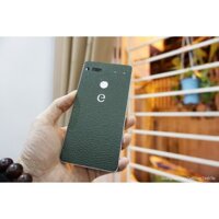 Miếng dán da skin Essential Phone -Da bò vân hạt nhỏ màu xanh - D25