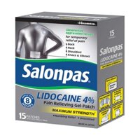 Miếng dán giảm đau Salonpas LIDOCAINE 4% Pain Relieving Gel-Patch