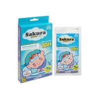 Miếng dán hạ sốt Sakura giúp làm mát, hỗ trợ hạ nhiệt và giảm đau (Hộp 3 gói x 2 miếng)