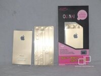 miếng dán iphone 5 thành 5S vàng Champian ( 2in1)