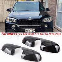 Miếng Dán Kính Chiếu Hậu Họa Tiết Sợi Carbon Màu Đen Cho BMW F25 X3 F26 X4 F15 X5 F16 X6 2014 2015-2018