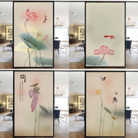 Miếng dán kính cửa sổ phòng tắm tự dính phong cách Trung Quốc, chống lộ, bảo vệ quyền riêng tư, phim mờ M5RY VHJG