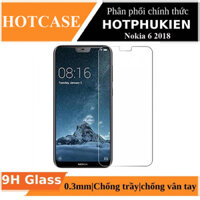 Miếng dán kính cường lực cho Nokia 6.1  Nokia 6 2018 hiệu HOTCASE độ cứng 9H, mỏng 0.3mm, hạn chế bám vân tay - Hàng nhập khẩu - TRONG SUỐT