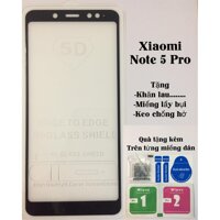 Miếng dán kính cường lực Glass Full Màn 5D dành cho Xiaomi Redmi  Note 5 Pro Đen